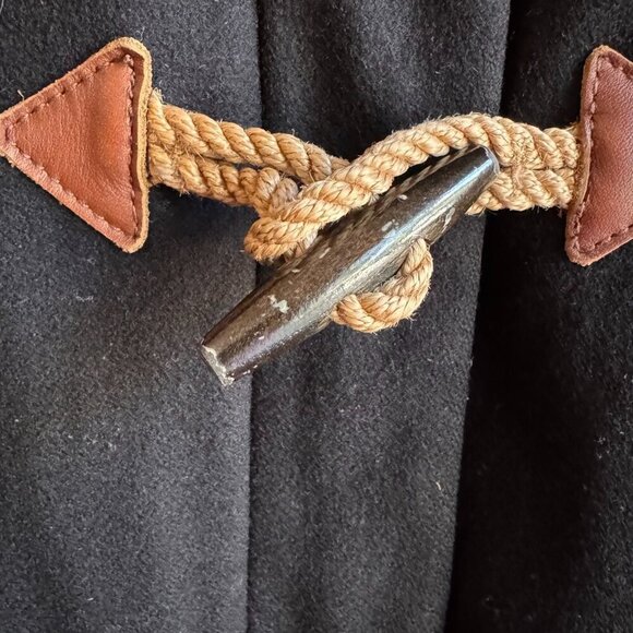 J.Crew Black Hooded Toggle Wool Coat Size 2 Fall Outfit Cozy Whimsigoth Layer - Picture 13 of 13